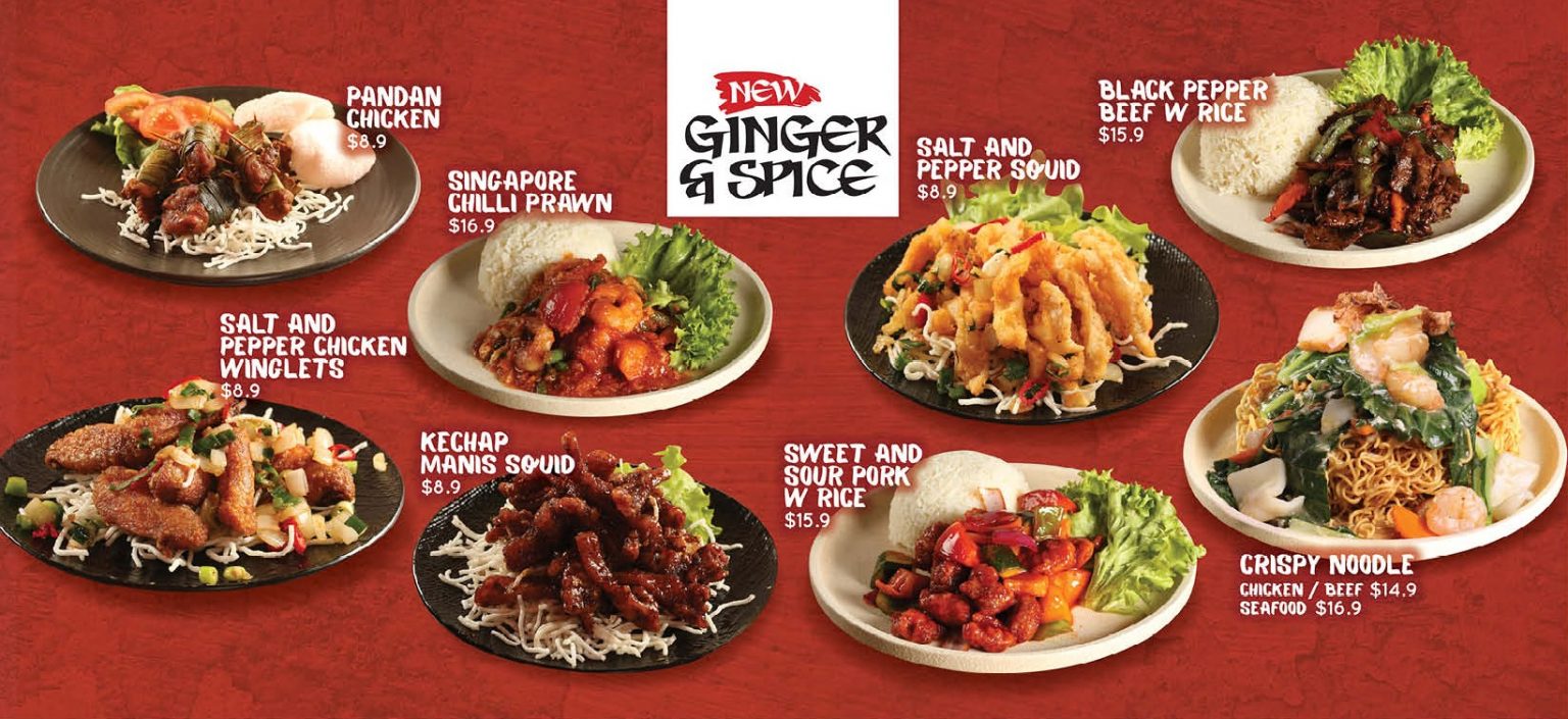 Ginger and Spice Menu 2020 Spice Alley, Kensington Street